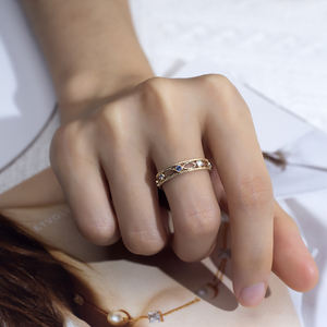 แหวนเพชรเมสซี่ รุ่น MSR-1534 ทองคำ 9K สีเหลือง ประดับเพชรเลี้ยงในห้องปฏิบัติการและพลอยสี สำหรับผู้หญิง - Product Image 5