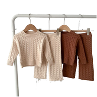 Prêt à expédier, ensemble de pulls en tricot pour enfants neutres, 100% coton, pour garçons et filles, vêtements pour bébés