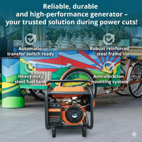 Générateur d'essence portable 3,2 kW 3,5 kW 4 temps OHV refroidi par air 110 V 220 V 240 V à cadre ouvert pour la maison, les travaux de construction en extérieur