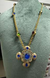 <span class=keywords><strong>Collana</strong></span> con Pendente in <span class=keywords><strong>Resina</strong></span> Blu Fatta a Mano Kaimei 2025, Gioielli alla Moda, Collane Lunghe Colorate con Croce Dorata e <span class=keywords><strong>Resina</strong></span> Blu - Product Image 4