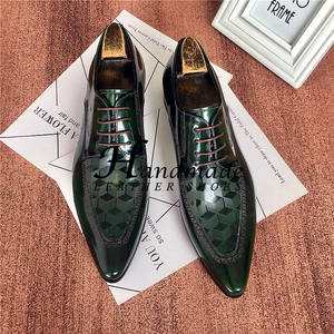 Zapatos Derby de cuero genuino con punta en pico, de piel de vaca brillante, con cordones, para hombre, para uso formal. - Product Image 2