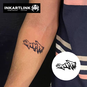 Tatouage semi-permanent tendance HIPHOP, lettrage graffiti, art de rue, imperméable, jus de fruits naturel, longue durée 2 semaines, vente en gros - Product Image 1
