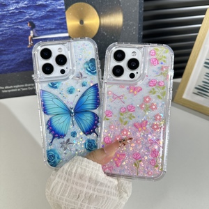 เคสโทรศัพท์กันกระแทกพิมพ์ลายดอกไม้และผีเสื้ออีพ็อกซี่แวววาวสำหรับ V80 ZT Nubia สูงสุด<span class=keywords><strong>4G</strong></span> - Product Image 1