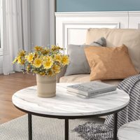 Tables Basses d'Appoint Gigognes Rondes Modernes en Bois pour Chambre et Salon