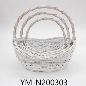 Panier de fleurs populaire nordique de performance de coût élevé petit panier tissé de saule <span class=keywords><strong>blanc</strong></span> fait à la main - Product Image 2