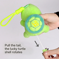 Jouet en peluche tortue porte-bonheur personnalisé avec coquille rotative et queue à tirer, amusant, anti-stress, apaisant, décoration de bureau pour enfants et adultes