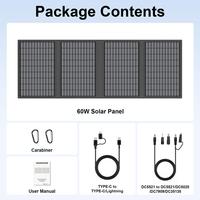 Panneaux solaires portables monocristallins pliables à haute efficacité (23,5 %) avec ports USB-C, Type-C et DC pour le camping et la randonnée