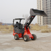 EVERUN ER1220 Loader Roda Depan Mini Artikulasi untuk Pertanian, Populer untuk Grosir, Dilengkapi Bucket Kecil dan Garpu
