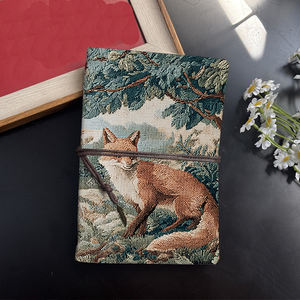 Taccuino Vintage fatto a mano A6 con chiusura a cravatta ciondolo pagine 160 carta spessa regalo perfetto per squadre con <span class=keywords><strong>volpe</strong></span> foglie di albero g - Product Image 2