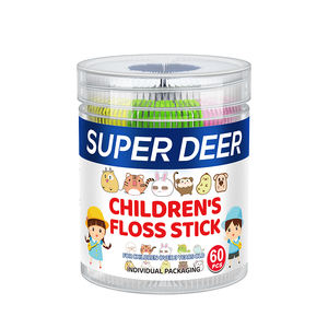 Superdeer Children's Pre-Cut <b>Dental</b> <b>Floss</b> <b>Stick</b> 60 Pcs Individual Packaging Food Grade PTFE Clean Interdental Area Effectively - Product Image 1