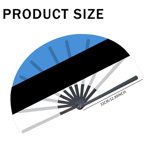 Abanicos Plegables de Bambú con la Bandera de Estonia al por Mayor, Abanico de Mano para Carnaval, Boda, Festival, Fiesta, Agencia de Viajes - Product Image 2