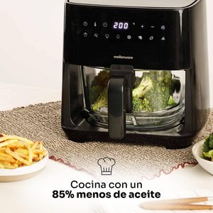 Friteuse à air domestique à écran tactile 1450W, panier en verre 4,5L, 9 programmes, <span class=keywords><strong>préchauffage</strong></span>, température 80-200 degrés, minuterie 60 min, compatible lave-vaisselle - Product Image 4