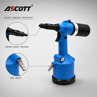 Outil à rivets pneumatiques ASCOTT 0312 M3-M12, riveteuse industrielle à air comprimé avec contrôle de course de précision pour l'assemblage de tôles métalliques