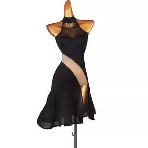 Nouvelle Arrivée - Robe de Danse Latine Professionnelle à Col Montant pour Examen Artistique et Performance (Rumba, <span class=keywords><strong>Cha</strong></span> <span class=keywords><strong>Cha</strong></span>, Samba) - Product Image 1
