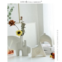 Vase à fleurs en céramique style Morandi, art moderne, arrangement de fleurs, mobilier de maison minimaliste, décoration pour la maison, salon