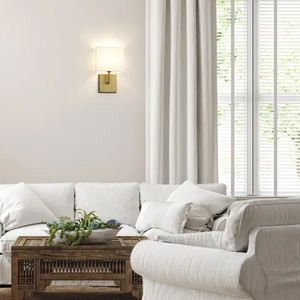 Lámpara de pared de hierro forjado rural de estilo americano, sala de estar de una sola cabeza retro y simple, estudio, dormitorio, lámpara de pared de <span class=keywords><strong>tela</strong></span> - Product Image 5