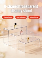 Présentoir en acrylique transparent en forme de U – Support de présentation haut de gamme, étanche et écologique, finition translucide, taille personnalisable pour vitrines