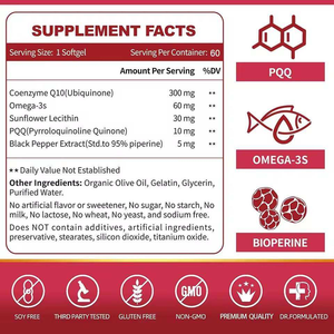 Cápsulas Blandas de CoQ10 Ubiquinol de Alta Potencia DUOZI 600MG |   Fábrica de Suplementos Premium para el Envejecimiento Saludable OEM ODM - Product Image 4
