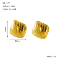 Boucles d'oreilles tendance en acier inoxydable 18 carats plaqué or pour la fabrication de bijoux de mode pour femmes