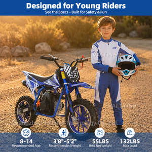 Mini moto tout-terrain <span class=keywords><strong>50cc</strong></span> 4 temps à refroidissement par air pour enfant, autonomie 30 km - Product Image 4