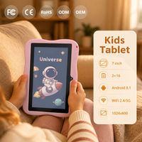 Tablet Anak 7 Inch Android 8.1 2GB 16GB WiFi 1024x600 Spaceman Tablet PC Edukasi Anak dengan Casing Astronaut dan Bracket
