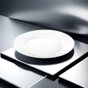 ชุดจานเซรามิกสีขาวล้วนทรงแบนสำหรับโรงแรม งานแต่งงาน และโต๊ะอาหารแบบตะวันตก - Product Image 2