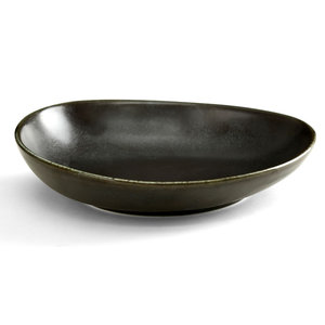 Juego de platos modernos de cerámica para sopa y fruta, platos de cena de porcelana, color negro mate - Product Image 2