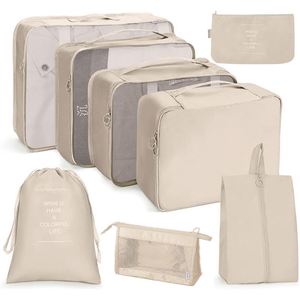Pochette de rangement de voyage, cubes de compression personnalisés pour bagages, ensemble de cubes de rangement - Product Image 1