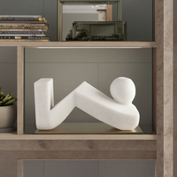 Design innovant blanc W style marbre base de fer décor de table hôtel affichage intérieur pièces d'exposition pour accessoires de décoration intérieure