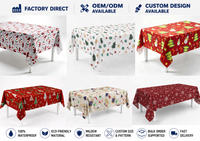 Nappes jetables en plastique PEVA, rondes de 60 pouces, écologiques, motif rose rétro, vente en gros