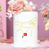 Lignes minimalistes acrylique miroir pâte gâteau décoration saint valentin cuisson plug-in gros gâteau topper
