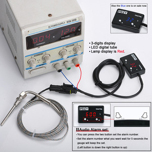 เครื่องวัดอุณหภูมิไอเสียแบบดิจิตอล โพย พร้อมเซ็นเซอร์สแตนเลสและไฟ LED สำหรับใช้ในยานยนต์ - Product Image 2