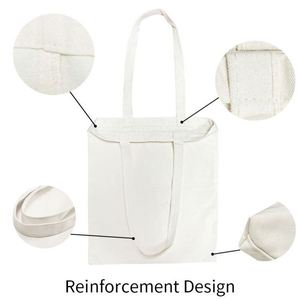 High Quality Custom Logo Storage <b>Bag</b> Natural Wholesale Printed Beach Logo Custom Pure Colour <b>White</b> Shopping Canvas <b>Tote</b> <b>Bags</b> - Product Image 3