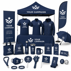 Kit de regalo para campaña electoral: carpa con toldo, póster enrollable, bandera de plumas, camino de mesa para convenciones, exposiciones y artículos promocionales. - Product Image 2
