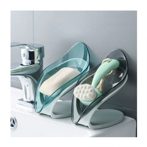 กล่องสบู่แบบแขวนผนัง ปี 2023 สำหรับห้องน้ำ ไม่ต้องเจาะผนัง ชั้นวางคู่ ระบายน้ำได้ ใช้สำหรับซักผ้า - Product Image 1