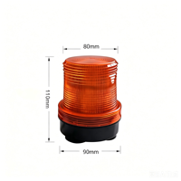 KaiHua 12V Magnetfuß LED Amber Blitzleuchte 48W Dauerbetrieb Notfallwarnleuchte für Gabelstapler und Baufahrzeuge