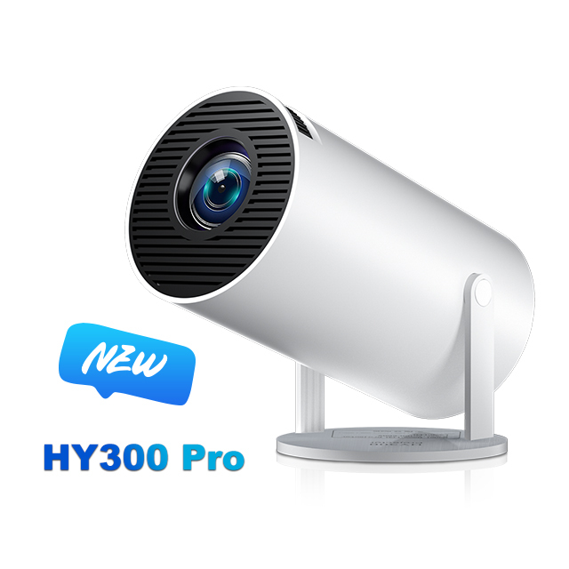 For HY300 Pro Plus Outdoor Mini Projector 170 ANSI 720P Full HD Portable WIFI 6 Android 11 HIFI Stereo 360 Flip