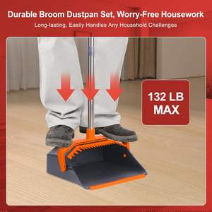 Hot Sell High Quality Household <b>Rubber</b> <b>Broom</b> Dismountable Aluminum for Home Kitchen Cleaning <b>Broom</b> and Dustpan <b>Broom</b> Brush Set - Product Image 6