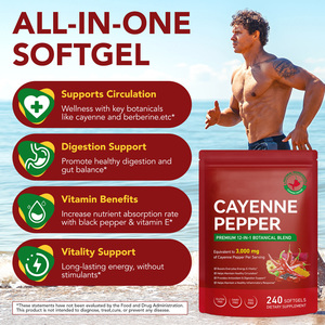 OEM Anti-Aging & Cell Renewal Provides Antioxidant <b>Cayenne</b> <b>Pepper</b> Softgel <b>Capsule</b> 3,000 mg <b>Cayenne</b> <b>Pepper</b> Grape Seed Vitamin - Product Image 5