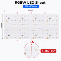 Feuille de lumière LED Flexible chaude 4IN1 SMD5050 RGBW rétro-éclairage LED éclairage 6Leds papier découpable feuilles de lumière LED minces pour comptoir