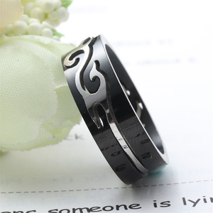 <b>Titanium</b> Steel Flame <b>Ring</b> <b>Black</b> Unisex Daily Wear Jewelry 2303 - Product Image 4