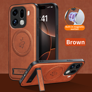 Étui en cuir avec support pour OPPO Find X9 Pro, pour Realme 15 14 C85 Pro Reno 14F, charge magnétique sans fil, protection antichoc - Product Image 1