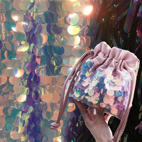 Tissu en maille de tulle brillant à sequins de 1,8 cm pour robe sirène, nouvelle mode, vente en gros