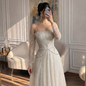Robe de soirée Serene <span class=keywords><strong>Hill</strong></span> LA73333, beige luxueux, style arabe, Dubai, célèbre designer, coupe A, 2026, pour mariage et soirée - Product Image 4
