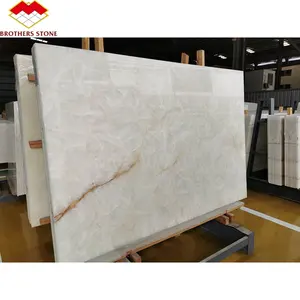 High quality natural backlit onyx wall panel white onyx marble slab