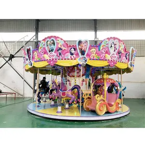 Vui Chơi Giải Trí Sản Phẩm Mới 16 Chỗ Ngồi Carousel Rides Cầu Vồng Carousel Horse Kids Vui Chơi Giải Trí