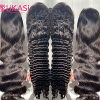 Pelucas de Cabello Humano Virgen Brasileño de 30 Pulgadas, Ondulado, con Encaje Frontal HD 13x4, Pelucas de Cabello Humano de Grado 12A sin Pegamento