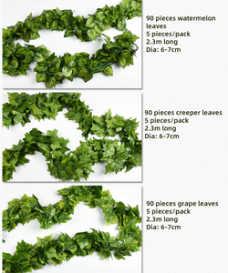 12 Brins Artificielle Feuille <span class=keywords><strong>De</strong></span> Lierre Plantes Vigne Suspendus Guirlande Faux Fleur Feuillage Feuilles <span class=keywords><strong>De</strong></span> Raisin <span class=keywords><strong>Verdure</strong></span> Chaîne Mur Plafond Décor - Product Image 5