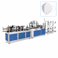 Máquina Automática de Alta Velocidad para Fabricar Mascarillas Desechables KN95 Plegables, 50-65 Piezas/Min, con Orejeras de Tela No Tejida