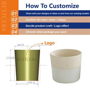 Bescera mangkuk anjing warna gradien kustom keramik unik mangkuk makan hewan peliharaan keramik kelas atas mangkuk hewan peliharaan - Product Image 2